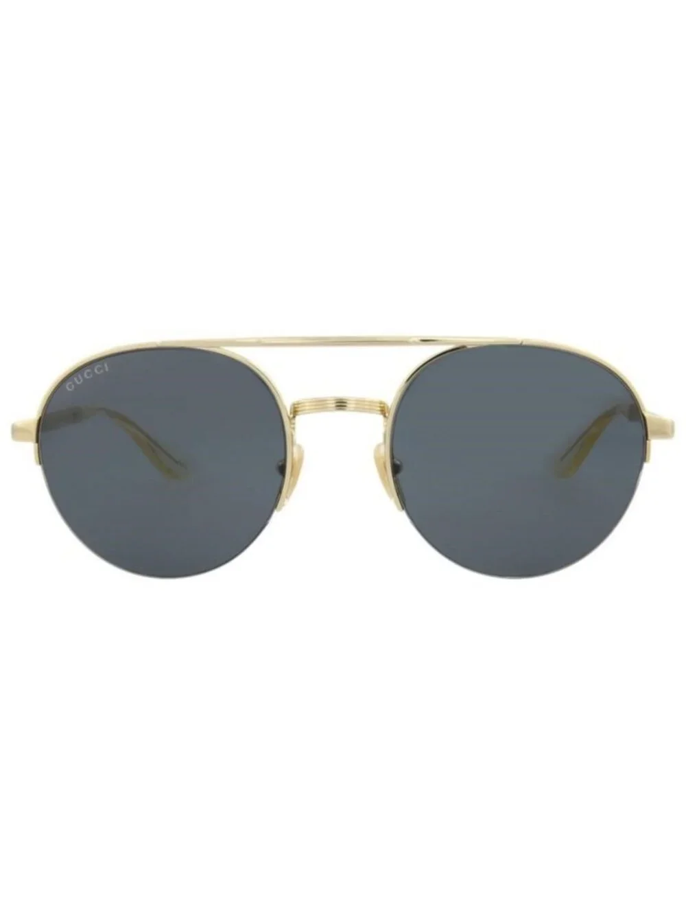 New Gucci Mens Round/Oval Gold Gold Grey Fashion Designer Sunglasses